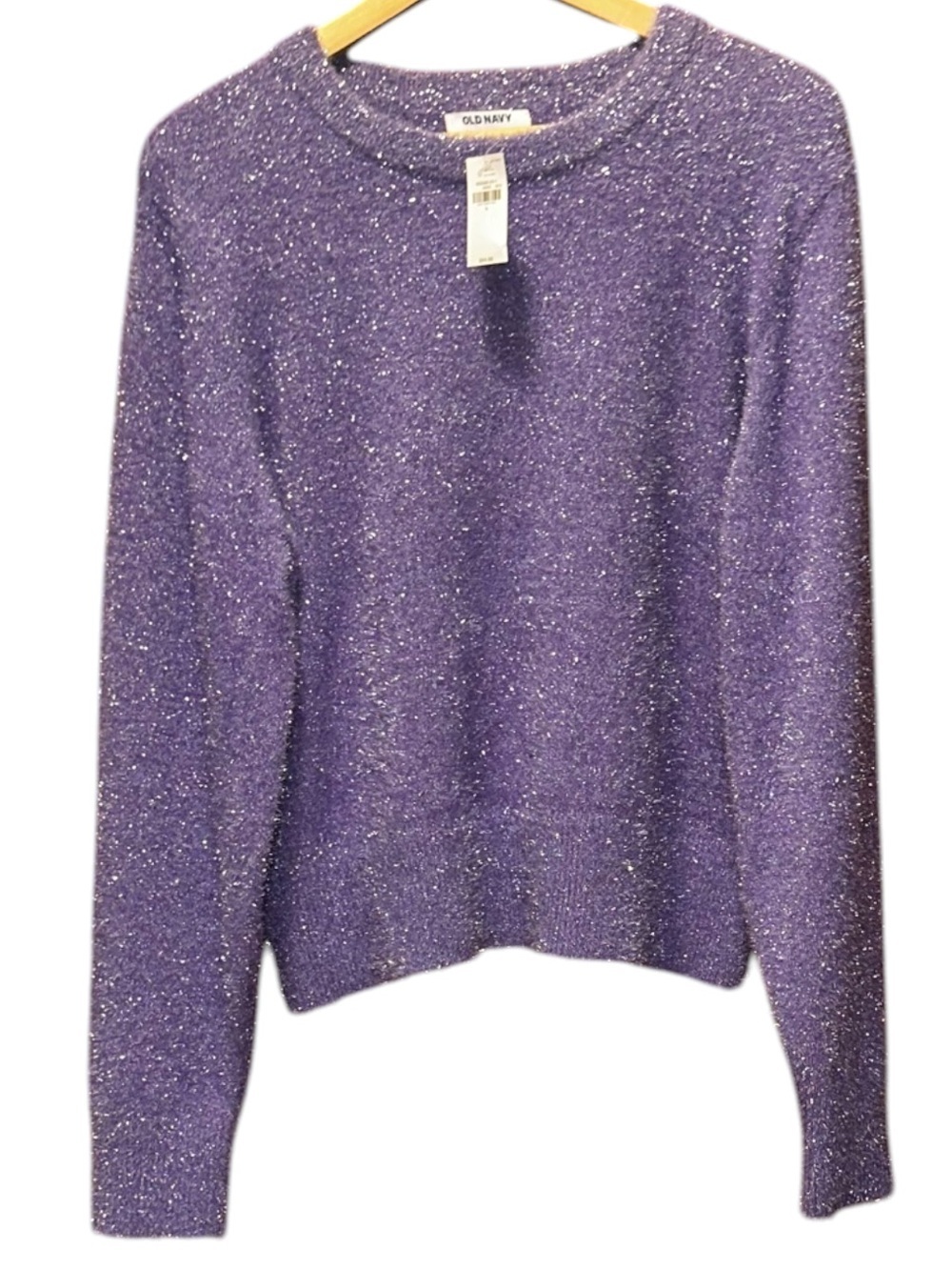 Old Navy Purple Metallic Crewneck Sweater - Picture 4 of 4